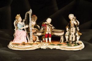 CONCERTO DI MUSICA DA CAMERA - porcellana inglese Derby Crown Porcelain Co. di inizio '900
